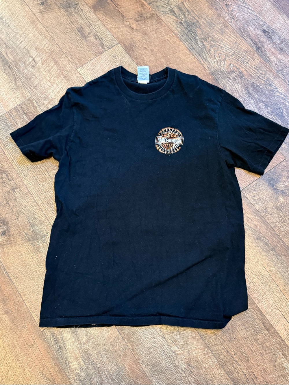 Harley-Davidson Black Short Sleeve Tee with Orange Logo
